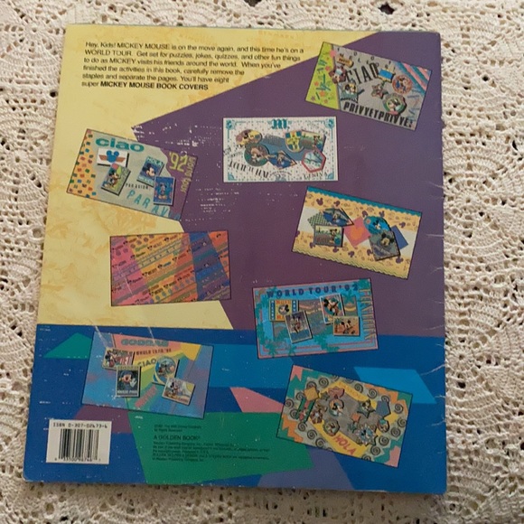 Retro Mickey's World Tour 6 Book Covers Vintage 1991 Complete By Golden books - Picture 4 of 8